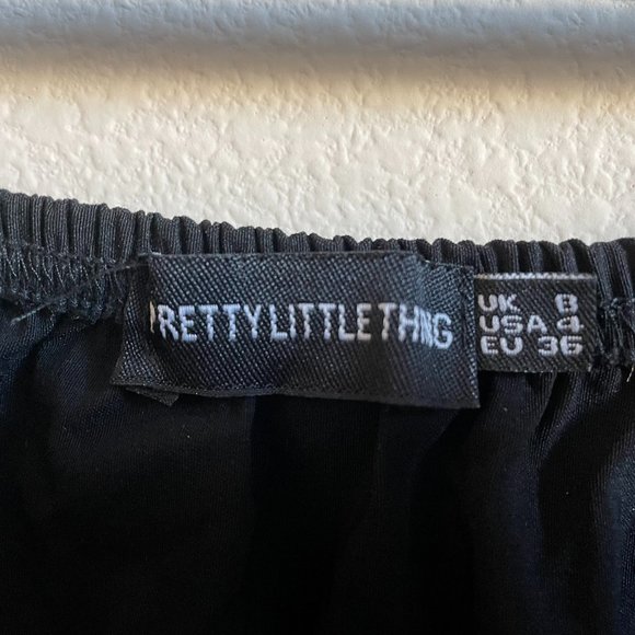 PrettyLittleThing Bardot Ruched Bodysuit with Puff Sleeves - Picture 5 of 5